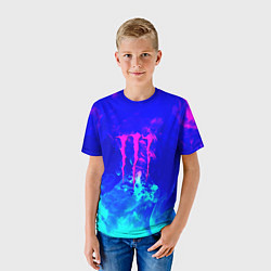 Футболка детская Monster energy дым неоновый, цвет: 3D-принт — фото 2