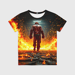 Футболка детская Боксер в огне, цвет: 3D-принт