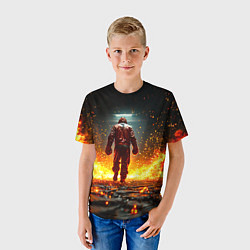Футболка детская Боксер в огне, цвет: 3D-принт — фото 2