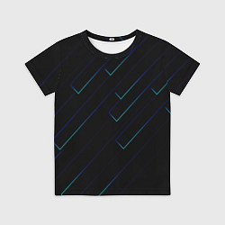 Футболка детская Color blue black, цвет: 3D-принт