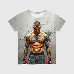 Футболка детская Дастин Порье на сером, цвет: 3D-принт