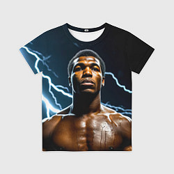 Футболка детская Мухаммед Али и молния, цвет: 3D-принт