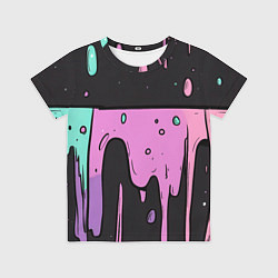 Футболка детская Стекающая краска текстура, цвет: 3D-принт