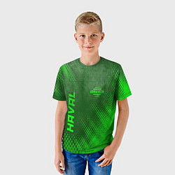 Футболка детская Haval - green gradient вертикально, цвет: 3D-принт — фото 2