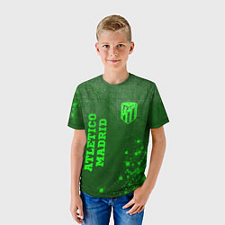 Футболка детская Atletico Madrid - green gradient вертикально, цвет: 3D-принт — фото 2