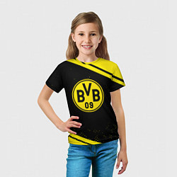 Футболка детская Borussia полосы, цвет: 3D-принт — фото 2