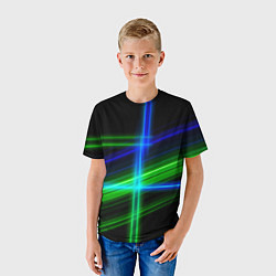 Футболка детская Color blue black green, цвет: 3D-принт — фото 2