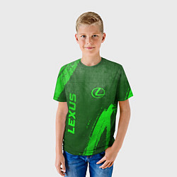 Футболка детская Lexus - green gradient вертикально, цвет: 3D-принт — фото 2