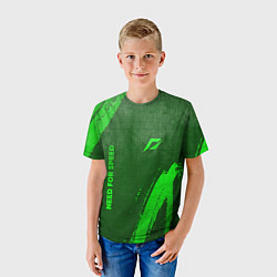 Футболка детская Need for Speed - green gradient вертикально, цвет: 3D-принт — фото 2