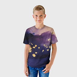 Футболка детская Золотая краска на текстуре, цвет: 3D-принт — фото 2