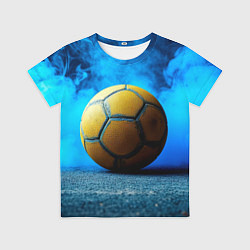 Детская футболка Гандбольный мяч синий дым