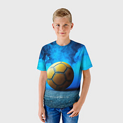 Футболка детская Гандбольный мяч синий дым, цвет: 3D-принт — фото 2