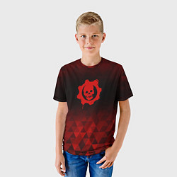 Футболка детская Gears of War red poly, цвет: 3D-принт — фото 2