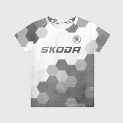 Футболка детская Skoda - white gradient посередине, цвет: 3D-принт