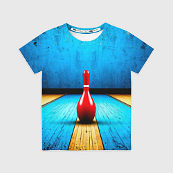 Футболка детская Красная кегля на синем, цвет: 3D-принт