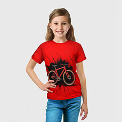 Футболка детская Трековый велосипед на красном, цвет: 3D-принт — фото 2