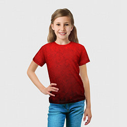 Футболка детская Градиент красный текстурированный в тёмный, цвет: 3D-принт — фото 2