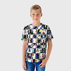 Футболка детская Монстрики на шахматном фоне, цвет: 3D-принт — фото 2