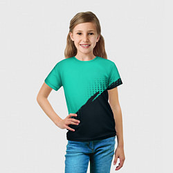 Футболка детская Color black light blue, цвет: 3D-принт — фото 2