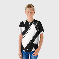Футболка детская Color black white, цвет: 3D-принт — фото 2