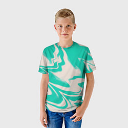 Футболка детская Color white turquoise, цвет: 3D-принт — фото 2