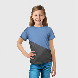 Футболка детская Сине-серый геометричный, цвет: 3D-принт — фото 2