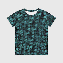 Футболка детская Чёрным с синим абстрактная текстура, цвет: 3D-принт