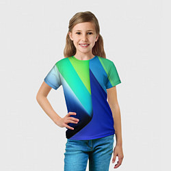 Футболка детская Color blue green, цвет: 3D-принт — фото 2