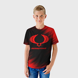 Футболка детская SsangYong - red gradient, цвет: 3D-принт — фото 2