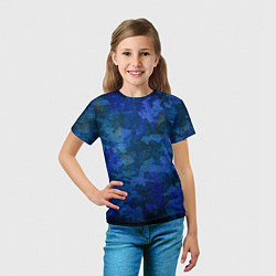 Футболка детская Абстракция - blue uniform camouflage, цвет: 3D-принт — фото 2
