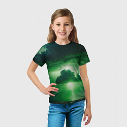Футболка детская Зелёный гром, цвет: 3D-принт — фото 2