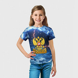 Футболка детская Герб России и ледяной фон, цвет: 3D-принт — фото 2