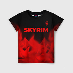 Футболка детская Skyrim - red gradient посередине, цвет: 3D-принт