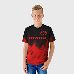 Футболка детская Toyota - red gradient посередине, цвет: 3D-принт — фото 2