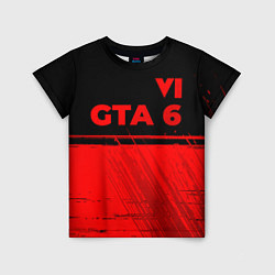 Футболка детская GTA 6 - red gradient посередине, цвет: 3D-принт