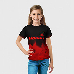 Футболка детская Honda - red gradient посередине, цвет: 3D-принт — фото 2
