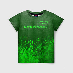 Футболка детская Chevrolet - green gradient посередине, цвет: 3D-принт