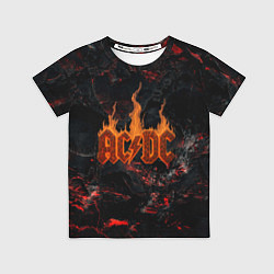 Детская футболка ACDC логотип из огня