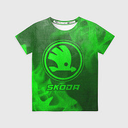 Футболка детская Skoda - green gradient, цвет: 3D-принт