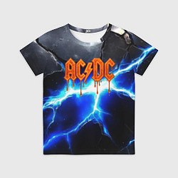 Футболка детская ACDC логотип из лавы на молнии, цвет: 3D-принт