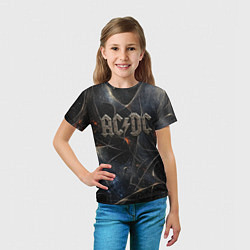 Футболка детская ACDC лого из металла, цвет: 3D-принт — фото 2