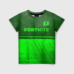 Футболка детская Fortnite - green gradient посередине, цвет: 3D-принт