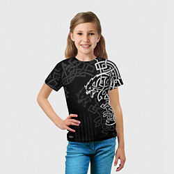 Футболка детская Волки верные спутники Одина, цвет: 3D-принт — фото 2