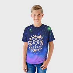 Футболка детская ASTRO нежный логотип с цветочками, цвет: 3D-принт — фото 2