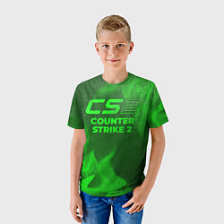 Футболка детская Counter Strike 2 - green gradient, цвет: 3D-принт — фото 2
