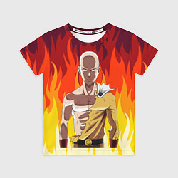 Футболка детская Saitama in fire, цвет: 3D-принт