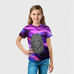 Футболка детская Портрет Билли Айлиш из линий, цвет: 3D-принт — фото 2
