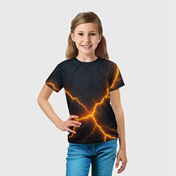 Футболка детская Молнии и черные плиты, цвет: 3D-принт — фото 2