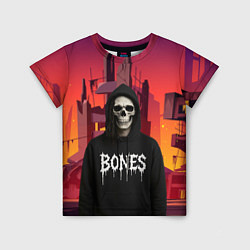 Футболка детская Bones скелет, цвет: 3D-принт