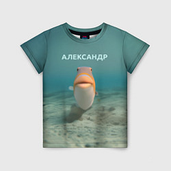 Футболка детская Рыба - Александр, цвет: 3D-принт